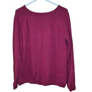 Eddie Bauer Women's Red Crew Neck Sweater L